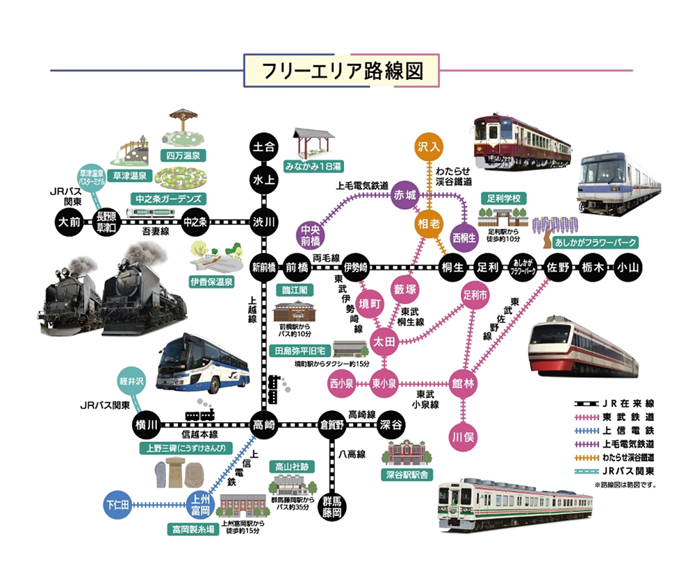 ワンデーローカルパス路線図